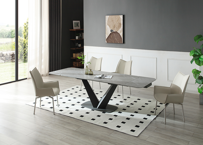 Dining Room Furniture Classic Dining Room Sets Cloud Table with 1218 swivel grey taupe chairs